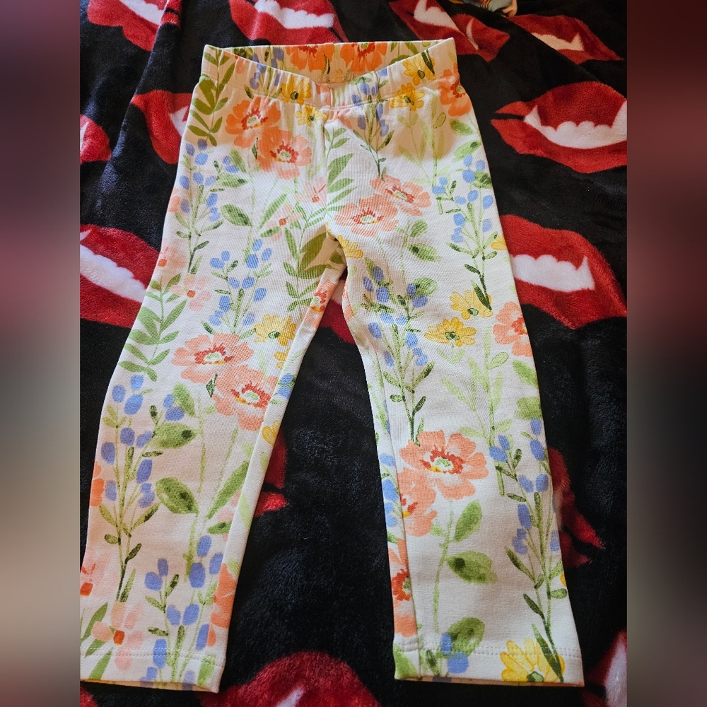 New Gymboree Colorful Floral Kids Capri Leggings Size 5T